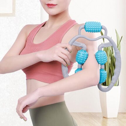 Muscle Massage Roller 5-Wheel Fitness Roller for Soreness Relief Muscle Relaxation (1 Pc)